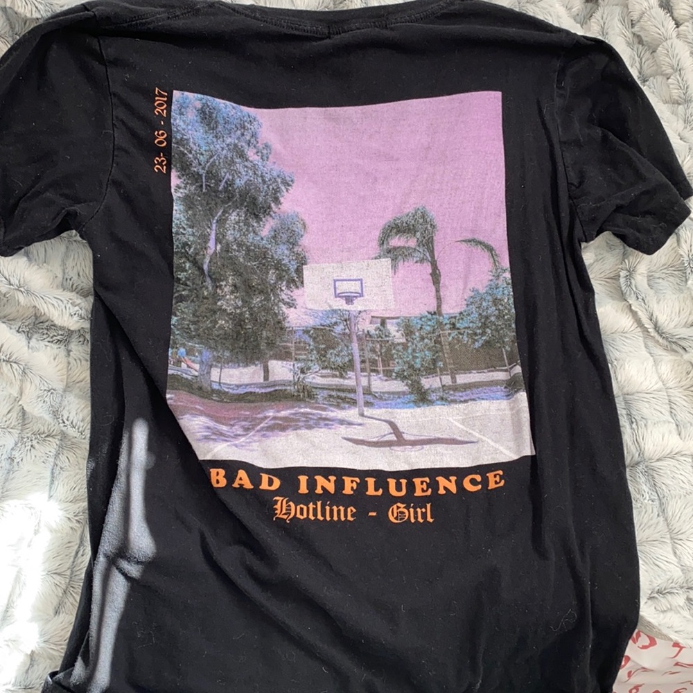 Missguided black shirt with cute design on back!